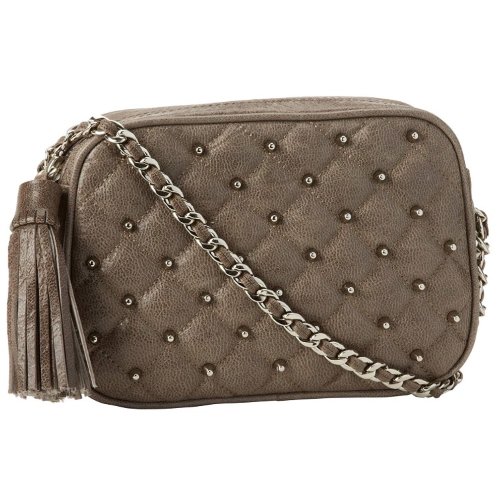 Rebecca Minkoff  Gray Quilted Studded Flirty Bag